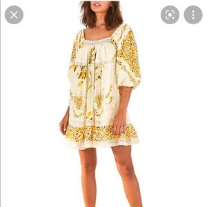 FARM Rio Yellow Floral Mini Dress